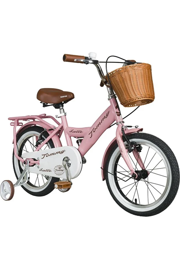 Latte Hasır Sepetli, Deri Elcikli 16 Jant Çocuk Bisikleti, 4-6 Yaş Çocuk Bisikleti